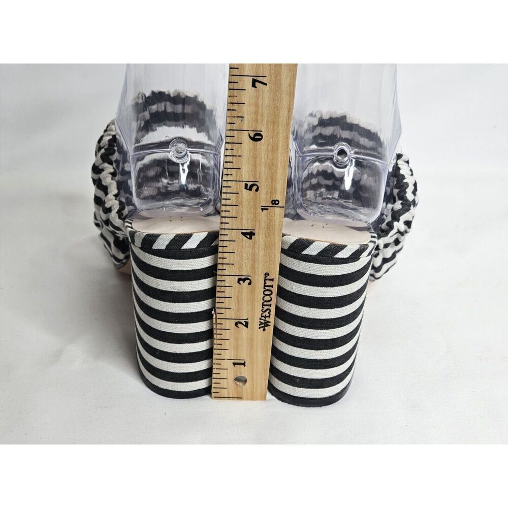 Raye Revolve Mimi Striped Black Strappy Heeled Mules Womens Size 8.5 - Picture 5 of 8